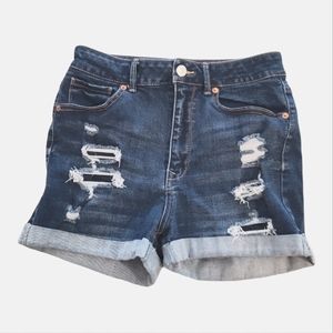 Womens Wax Jean Sustainable Denim Distressed Shorts | Size Large